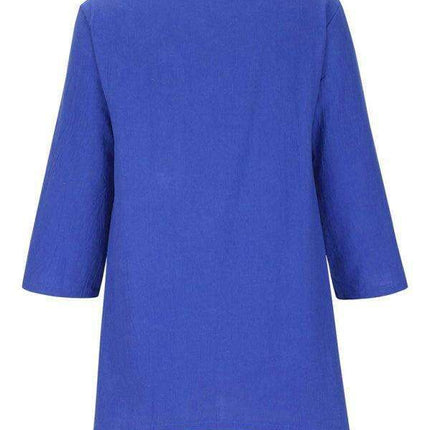 Chic Retro Print Asymmetrical Hem Blouse for Women- Très Elite- Très Elite