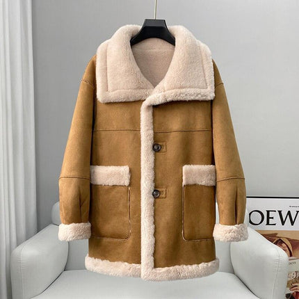 Chic Reversible Wool and Fur Winter Coat for Women - Très Elite