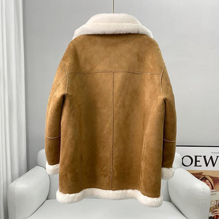 Chic Reversible Wool and Fur Winter Coat for Women - Très Elite