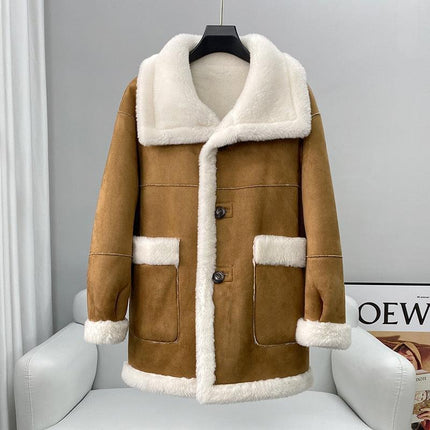 Chic Reversible Wool and Fur Winter Coat for Women - Très Elite