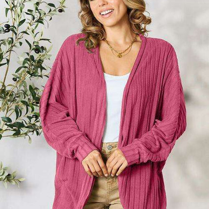 Chic Ribbed Cocoon Cardigan - Redefine Your Casual Look