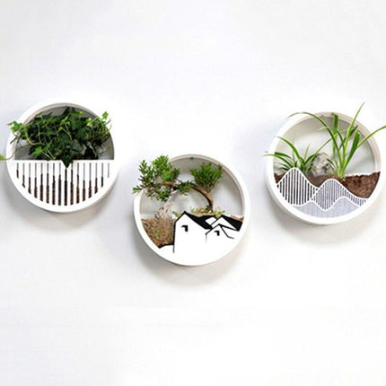 Chic Round Acrylic Wall Planter Duo for Stunning Succulent Displays - Très Elite