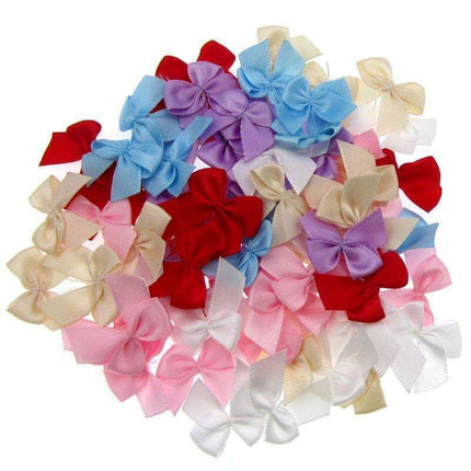 Chic Satin Ribbon Bow Set - 50 Mini Bows for Elegant DIY Creations