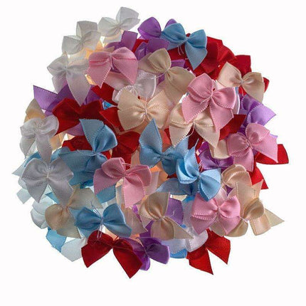 Chic Satin Ribbon Bow Set - 50 Mini Bows for Elegant DIY Creations