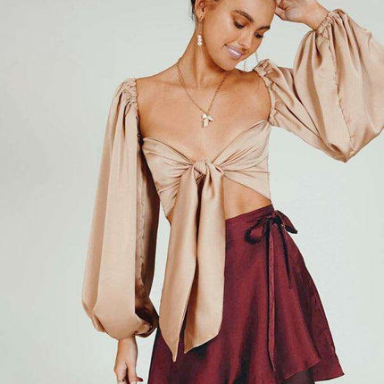 Chic Satin Wrap Mini Skirt for Fashion-Forward Women