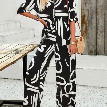 Chic Serenity: Fashion-Forward Women's Shirt and Trousers Ensemble for Effortless Style