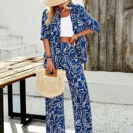 Chic Serenity: Fashion-Forward Women's Shirt and Trousers Ensemble for Effortless Style - Très Elite