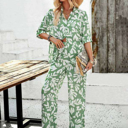 Chic Serenity: Fashion-Forward Women's Shirt and Trousers Ensemble for Effortless Style - Très Elite