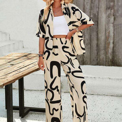 Chic Serenity: Fashion-Forward Women's Shirt and Trousers Ensemble for Effortless Style - Très Elite