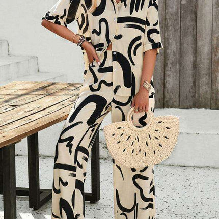 Chic Serenity: Fashion-Forward Women's Shirt and Trousers Ensemble for Effortless Style - Très Elite