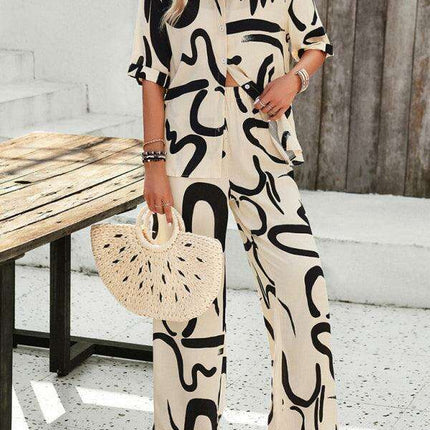 Chic Serenity: Fashion-Forward Women's Shirt and Trousers Ensemble for Effortless Style - Très Elite