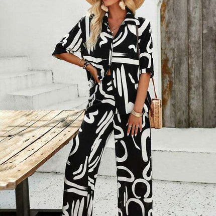 Chic Serenity: Fashion-Forward Women's Shirt and Trousers Ensemble for Effortless Style - Très Elite