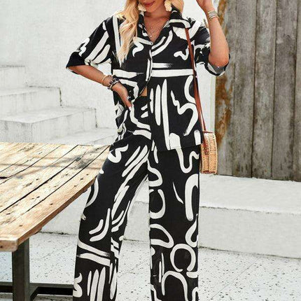 Chic Serenity: Fashion-Forward Women's Shirt and Trousers Ensemble for Effortless Style - Très Elite