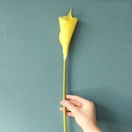 Chic Set of 5 Lifespan PU Calla Lily Stems - 65cm Realistic Artificial Flowers..