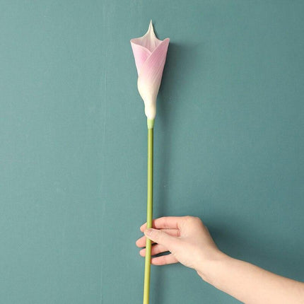 Chic Set of 5 Lifespan PU Calla Lily Stems - 65cm Realistic Artificial Flowers..