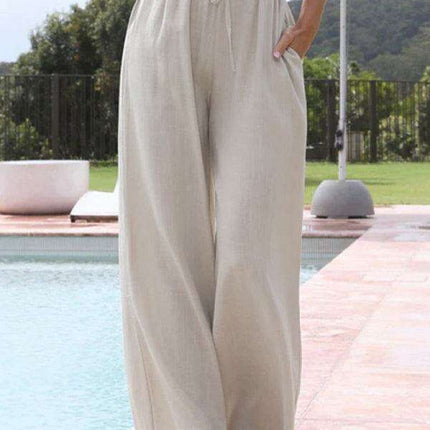 Chic Solid Color Women's Wide Leg Trousers for Effortless Elegance