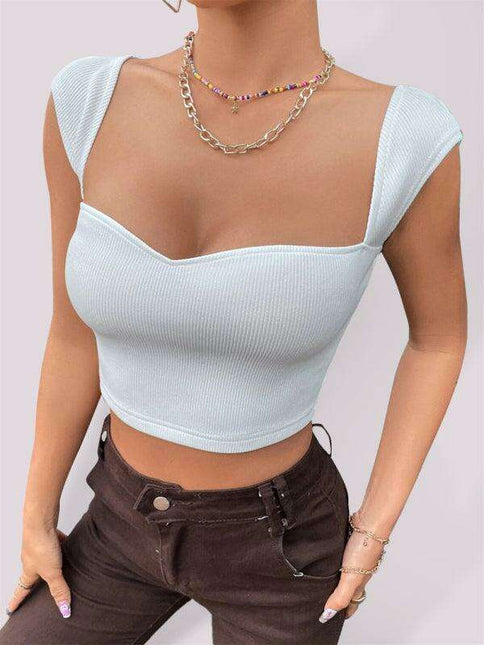 Chic Sweetheart Sleeveless Crop Top - Effortless Elegance