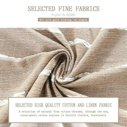 Chic Tassel-Trimmed Premium Linen Table Cover - Très Elite