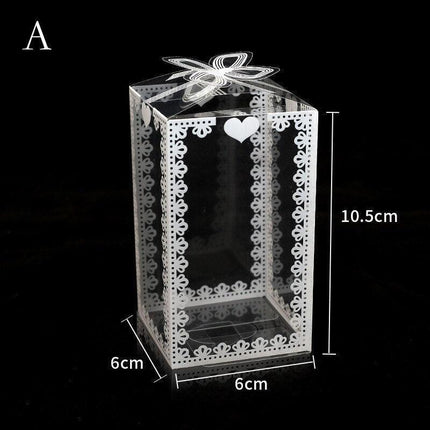 Chic Transparent Lace Design PVC Gift Boxes - Set of 10 for Elegant Gift Presentation
