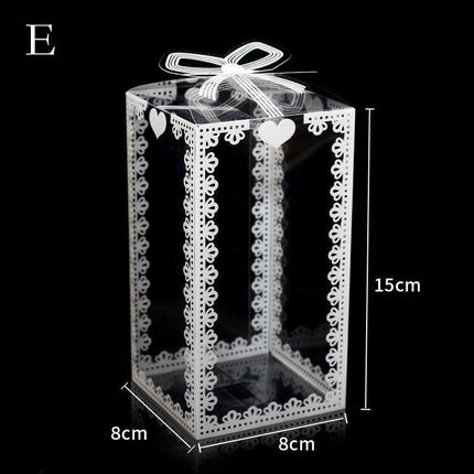 Chic Transparent Lace Design PVC Gift Boxes - Set of 10 for Elegant Gift Presentation