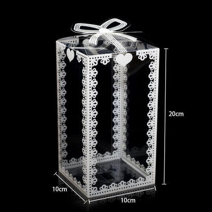 Chic Transparent Lace Design PVC Gift Boxes - Set of 10 for Elegant Gift Presentation