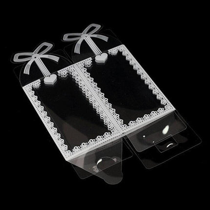Chic Transparent Lace Design PVC Gift Boxes - Set of 10 for Elegant Gift Presentation