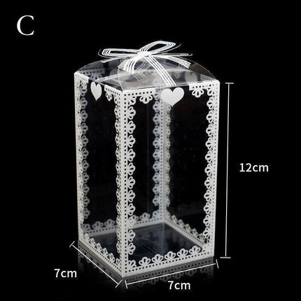 Chic Transparent Lace Design PVC Gift Boxes - Set of 10 for Elegant Gift Presentation