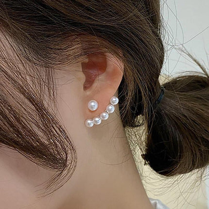 Chic U-Shaped Gold Earrings with Korean Crystal for Effortless Style
