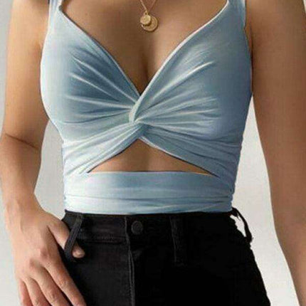 Chic V-Neck Halter Top - Your Versatile Wardrobe Staple - Très Elite