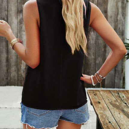 Chic V-Neck Sleeveless Blouse - Effortlessly Stylish and Vibrant