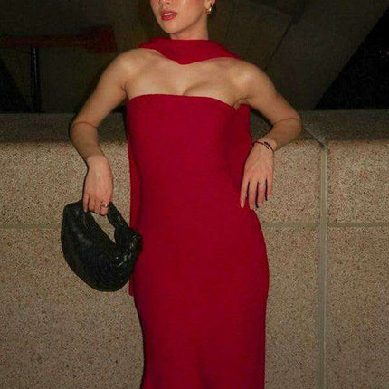 Chic V-Neck Sleeveless Wrap Dress with Trendy Dropped Shoulder Sleeves for the Fashion-Forward Fisherman