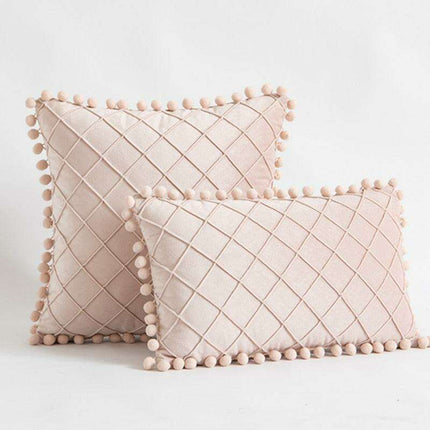 Chic Velvet Bohemian Pillow Covers with Fun Pompom Details