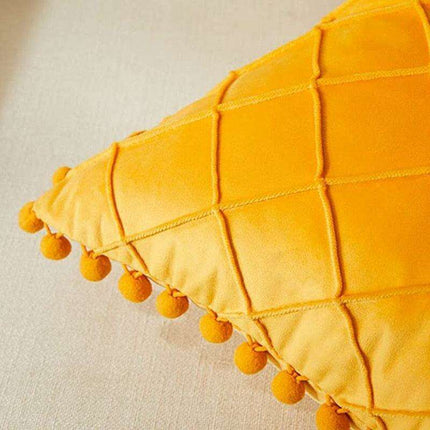 Chic Velvet Bohemian Pillow Covers with Fun Pompom Details