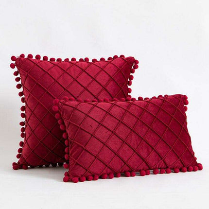 Chic Velvet Bohemian Pillow Covers with Fun Pompom Details
