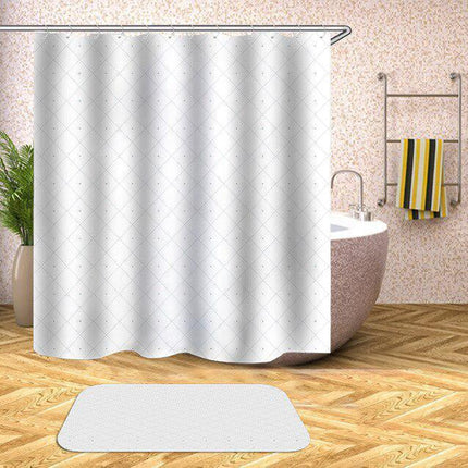 Chic Water-Resistant Geometric Shower Curtain Set with Hooks
