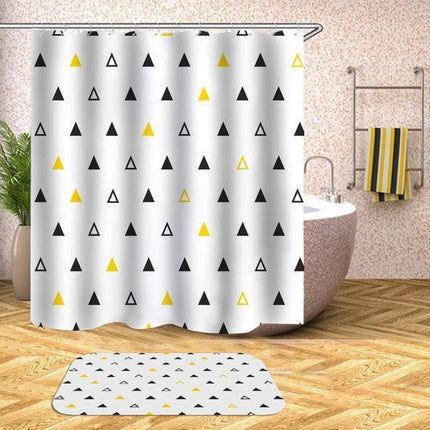 Chic Water-Resistant Geometric Shower Curtain Set with Hooks
