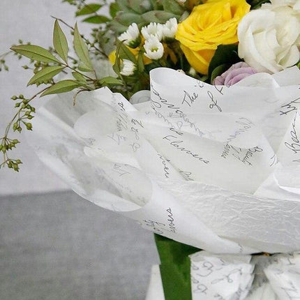 Chic Waterproof Floral Tissue Paper with Alphabet Design for Elegant Arrangements..