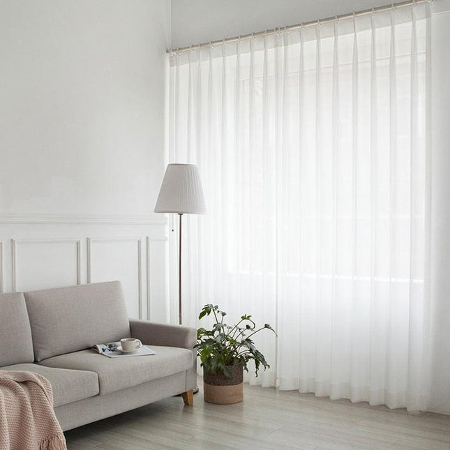 Chic White Sheer Voile Curtain Panel for Modern Home Interiors