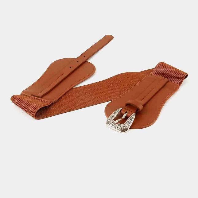 Chic Wide PU Belt with Elegant Alloy Buckle for a Fashion Forward Look