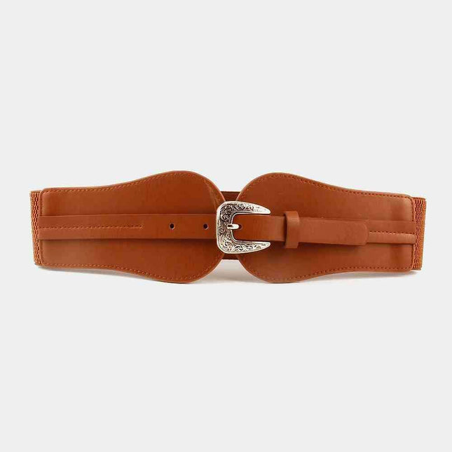 Chic Wide PU Belt with Elegant Alloy Buckle for a Fashion Forward Look