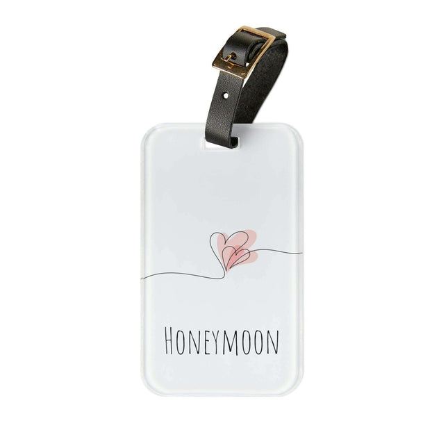 Chic Winter Travel Acrylic Luggage Tag with Leather Attachment for Fashionable Adventurers