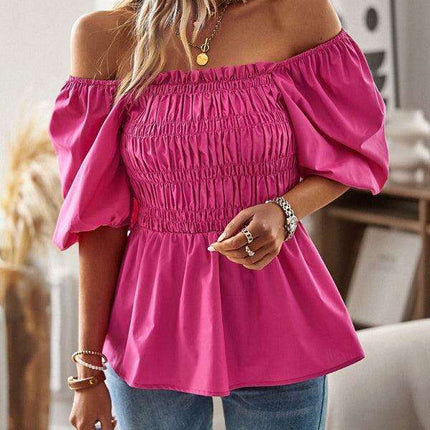 Chic Women's Square Neck Top with Waist Detail - Stylish Spring and Summer Essential