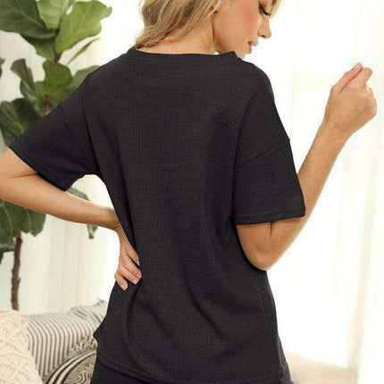 Chic Women's Waffle Lounge Set: Elevate Your Casual Style - Très Elite