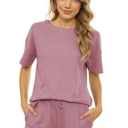 Chic Women's Waffle Lounge Set: Elevate Your Casual Style - Très Elite