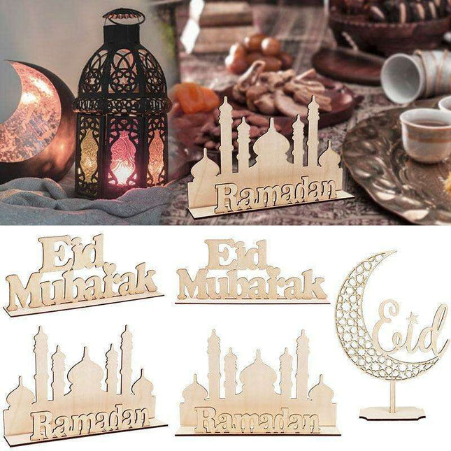 Chic Wooden Eid Mubarak Decoration: Celebrate in Elegance