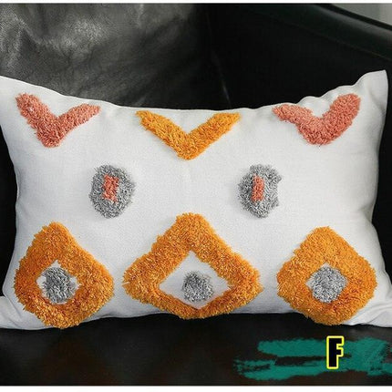 Chic Yellow and Grey Embroidered Cotton Pillow Cover with Tassel Accents - Très Elite