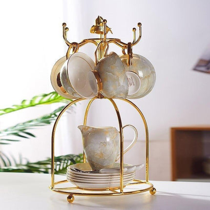 Chrysanthemum Grace: Artisan Bone China Tea Set for Elegant Gatherings - Très Elite