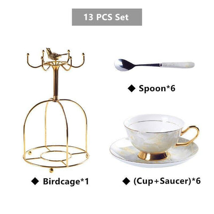Chrysanthemum Grace: Artisan Bone China Tea Set for Elegant Gatherings - Très Elite