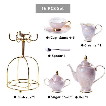 Chrysanthemum Grace: Artisan Bone China Tea Set for Elegant Gatherings - Très Elite