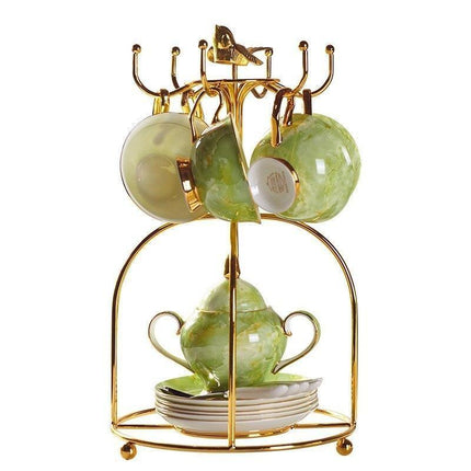 Chrysanthemum Grace: Artisan Bone China Tea Set for Elegant Gatherings - Très Elite